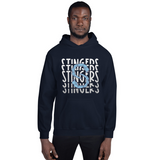 Customized Name & Number Stingers Hoodie (white/blue design)